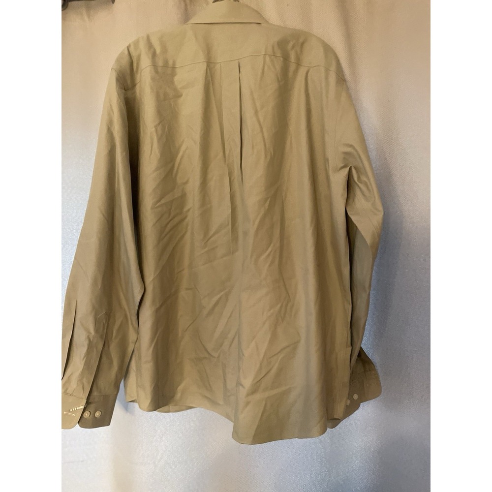 Eddie Bauer Relaxed Fit Wrinkle Resistant Tan Long Sleeve Button Large - Picture 4 of 4